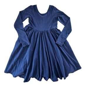 Hanna Andersson Girl's Navy Blue Ballet Skater Dress VGUC 12y